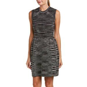 M MISSONI Black and White Spacedye Sleeveless Dress, Size 4 US